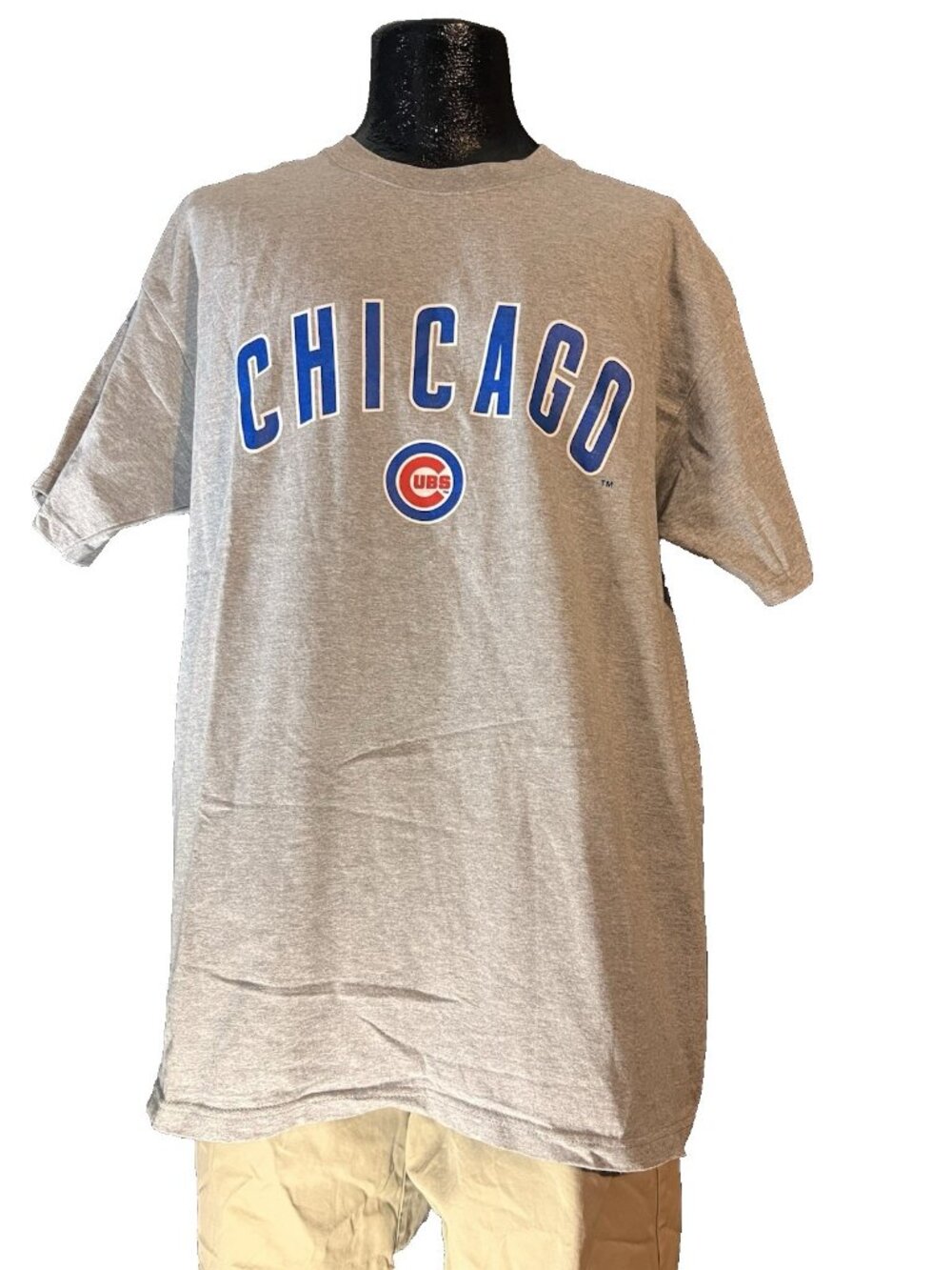 Vintage Chicago Cubs MLB T Shirt XL Anvil Grey Heather Blue Logo Baseball 90s Y2